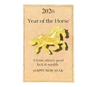 ECMQS Stylish Acrylic Lucky Horse Ornament with Affirmation | Inspirational Card for Anniversary Birthday Chinese New Year Gift Exchange, Emotion Expression Cards