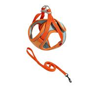 ECMQS Sueded Cats Harness Vest with Reflective Design for Safe Night Walking Comfortable Escape Proof Design Easy Wear Dog Traction Rope