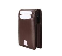 ECMQS Thin Leather Wallet with Swiping Shielding, Coffee Color