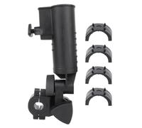 ECMQS Umbrella Holder for Push Cart, Clamp on Umbrella Bracket with Direction Joint, 33cm Length and 5.7cm Holder Tube Golf Push Cart Mount Adjustable Clamp Tubing Bracket Outdoor Rain