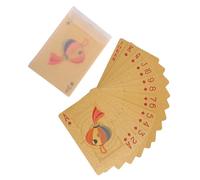 ECMQS Waterproofed Playing Card, Multiple Styles Pattern, Game Night | Durability Gold Foil Playing Cards with Cartoon Zodiacs Animals for Gatherings, Fade Resistant Color