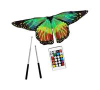 ECMQS Wearable Butterfly Wing with LED Light for Belly Dance Parties Halloween Christmas and Festival Celebration Butterfly