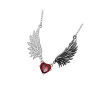 ECMQS Wing Pendant Necklace Gothic for Women Men Unisex Jewelry Halloween Stylish Alloy Devil Wing Necklace Feature L