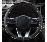 ECMWFPEJT Steering Wheel Cover, for Seat Leon ST Cupra 2015-2024 Non Slip Microfiber Leather Breathable Car Steering Wheel Protection de volant,O