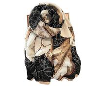 EcNextzen Cotton Linen Feeling Women Large Long Scarf Shawl Check Style Sunscreen Shawls Wraps Lightweight Pattern, Black-light Brown