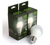 ECO 100W E27 Edison Screw Energy Saving LED Light Bulbs, Low Energy 12W LED, Bright 1500 Lumens, Cool White 6500K, 15,000Hrs Lifetime. 2X Pack.