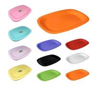 ECO 2 Pack Large 34.4 x 25.3 cm Sandwich Platter Trays | Set of 2 Plastic Platters | Plastic Buffet Trays for Parties, BBQs & Catering Events | Multi-Color Serving Trays (Orange)