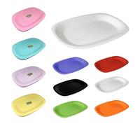 ECO 2 Pack Large 34.4 x 25.3 cm Sandwich Platter Trays | Set of 2 Plastic Platters | Plastic Buffet Trays for Parties, BBQs & Catering Events | Multi-Color Serving Trays (White)