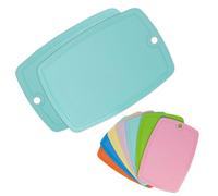 ECO 2 Pc Plastic Chopping Board with Deep Drip Juice Groove | 5MM Thick Non Slip Cutting Boards for Kitchen |Ideal Kitchen Chopping Board for Meat, Fruits & Vegs (Turquoise (Pack of 2))