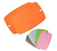 ECO 2 Pc Plastic Chopping Board with Deep Drip Juice Groove | 5MM Thick Non Slip Cutting Boards for Kitchen |Ideal Kitchen Chopping Board for Meat, Fruits & Vegs (Orange (Pack of 2))