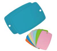 ECO 2 Pc Plastic Chopping Board with Deep Drip Juice Groove | 5MM Thick Non Slip Cutting Boards for Kitchen | Ideal Kitchen Chopping Board for Meat, Fruits & Vegs (Blue (Pack of 2))