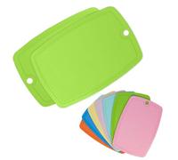 ECO 2 Pc Plastic Chopping Board with Deep Drip Juice Groove | 5MM Thick Non Slip Cutting Boards for Kitchen |Ideal Kitchen Chopping Board for Meat, Fruits & Vegs (Green (Pack of 2))