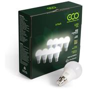 ECO 2 pin B22 Bayonet Light Bulbs, 60W Equivalent, Soft Warm White (3000K), Energy Saving 7.3W LED, 806 Lumens, 15,000Hrs Lifetime. Pack of x8 Bulbs.
