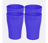 ECO 4 Pack Hard 300 Plastic Cups Reusable | Stackable Plastic Tumblers for Parties | Purple Toddler Cup for Everyday Use | Unbreakable Kids Cups for Picnics, BBQ and Travels (Small 300ml, Purple)