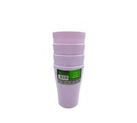 ECO 4 Pack Hard 300ml Plastic Cups Reusable | Stackable Plastic Tumblers for Parties | Lilac Toddler Cup for Everyday Use | Unbreakable Kids Cups for Picnics, BBQ and Travels (Small 300ml, Lilac)