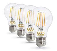 ECO 40W Energy Saving Light Bulb, Low Energy 4W Filament LED, 400 Lumen, Clear Glass, Warm White (2700K), E27 Edison Screw, 25000Hrs Lifetime. (4X Bulb Pack).