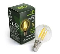 ECO 4W Golf Ball LED Filament Light Bulb (G45), 40W Equivalent, 470 Lumens, Warm White 2700K, E14 Small Edison Screw (SES), Non-Dimmable, 25,000hrs Lifetime.