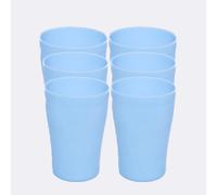 ECO 6 Pack Hard 420ml Plastic Cups Reusable | Stackable Plastic Tumblers for Parties | Red Toddler Cup for Everyday Use | Unbreakable Kids Cups for Outdoor Picnics & BBQ (420 ml) (Red)