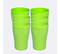 ECO 6 Pack Hard 420ml Plastic Cups Reusable | Stackable Plastic Tumblers for Parties | Red Toddler Cup for Everyday Use | Unbreakable Kids Cups for Outdoor Picnics & BBQ (420 ml) (Red)
