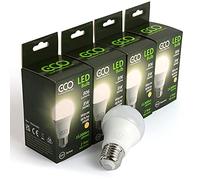 ECO 60W E27 Edison Screw Energy Saving LED Light Bulbs, Low Energy 8W LED, 806 Lumens, Warm White 3000K, 15,000Hrs Lifetime. 4X Pack.