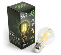 ECO 60W Energy Saving Light Bulb, Low Energy 8W LED Filaments, Bright 800 Lumen, Clear Glass, Warm White (2700K), E27 Standard UK Edison Screw (ES), 25000Hrs Lifetime.