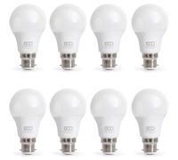 ECO 75W Equivalent B22 Bayonet Energy Saving LED Light Bulb, Low Energy 9.5W LED, 1055 Lumens, Cool White 6500K, Non-Dimmable, 15,000Hrs Lifetime. (Pack of x8 Bulbs)