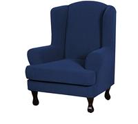 Eco-Ancheng Wingback Chair Slipcover 2 Piece Slipcovers for Wingback Chairs Jacquard Wingback Chair Covers Washable Furniture Protector with Elastic Bottom for Living Room Wingback Chairs