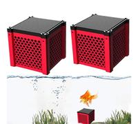 Eco-Aquarium Water Purifier Cube,Aquarium Cubes Filter Cleaning troughs,Activated Carbon Filter Cube for Fish Tanks, Horse Troughs (2pcs red)