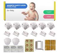 Eco-Baby Magnetic Cabinet Locks (6 Locks & 2 Keys) Child Safety for Drawers and Cabinets - Kitchen Child Proof Cabinet Locks - Baby Proofing Safety