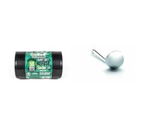 Eco Bag 50 Heavy Duty Refuse Sacks, Black, 1x & ibili 733804 Mini Ladle, Silver, 4 cm