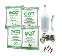 ECO Balance EDIY-6 Do It Yourself Tire/Wheel Balancing Beads Kit - Off -Road, Light Duty Truck Tires, (4) 6oz DIY Bead Bags, (4) Valve Caps and Cores, (1) Core Remover, Injector Bottle