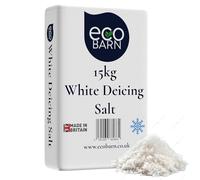 Eco Barn 15kg White Deicing Salt | Premium Rock Salt Grit for Snow & Ice Removal | Safe for Paths, Driveways & Roads | Fast-Acting Winter De-Icer