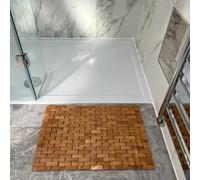 Eco Bath London Bamboo Bath Mat 50x70cm - Roll Up Shower Mat, Anti-Slip and Waterproof Bathroom Spa Shower Mat