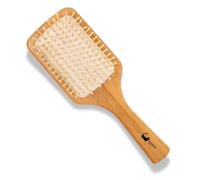 Eco Bath London Bamboo Hairbrush with Wooden Pins - Eco-Friendly Paddle Detangler for Long, Thick, and Curly Hair, Natural Wooden Scalp Massage Brush