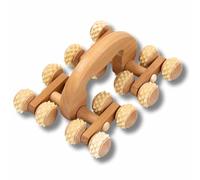 Eco Bath London Deluxe Massager - Natural Wooden Back Massager, Eco-Friendly Muscle Roller Tool for Therapy and Pain Relief