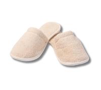 Eco Bath London Natural Toweling Slippers - Luxury 100% Organic Cotton, Ultra Soft, Machine Washable Indoor Slippers for Bath and Home, S Size (4-5)