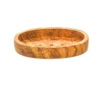 Eco Bath London Olive Wood Oval Soap Dish - Natural Wooden Soap Dish Holder for Bathroom, Eco-Friendly Bar Soap Holder