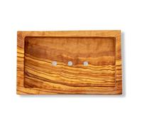 Eco Bath London Olive Wood Rectangle Soap Dish - Natural Wooden Soap Dish Holder for Bathroom, Eco-Friendly Bar Soap Holder