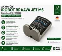 ECO Battery for iROBOT Braava Jet M6 ALB-C M611020 2600 mAh 10.8V Li-Ion