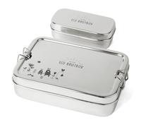 ECO Brotbox Lunch Box XL Including Snack Box Stainless Steel Lunch Box with Cheerful and Durable Laser Engraving Children Without Harmful Substances Capacity 0.7 L and 0.2 L (Monster)