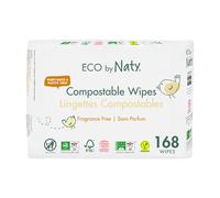 Eco by Naty Unscented Baby Wipes - 100% Compostable and Plant-Based Wipes, Good for Babies and Newborn Sensitive Skin (168 Count - 3 packs of 56)