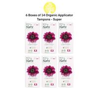 Eco by Naty Organic Applicator Tampons Super - 6 Boxes x 14 = 84 Tampons