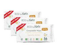 Eco by Naty Unscented Baby Wipes - 100% Compostable and Plant-Based Wipes, Good for Babies and Newborn Sensitive Skin (168 Count), Packaging may vary
