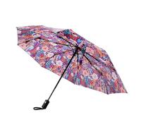 ECO CHIC Automatic Umbrella Windproof Strong Compact Folding Travel Umbrella (Lush Floral Purple)
