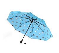 ECO CHIC Automatic Umbrella Windproof Strong Compact Folding Travel Umbrella (Multi Puffin Blue)