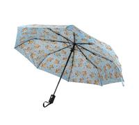 ECO CHIC Automatic Umbrella Windproof Strong Compact Folding Travel Umbrella (Sea Turtles Blue)