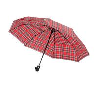 ECO CHIC Automatic Umbrella Windproof Strong Compact Folding Travel Umbrella (Tartan Red)
