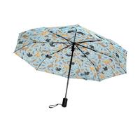 ECO CHIC Automatic Umbrella Windproof Strong Compact Folding Travel Umbrella (Woodland Blue)