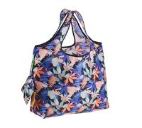 ECO CHIC Foldable Reusable Large Recycled Grocery Bags Lightweight Shopping Tote Bags with Storage Pouch (Night Blossom)