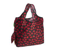 ECO CHIC Foldable Reusable Large Recycled Grocery Bags Lightweight Shopping Tote Bags with Storage Pouch (Kiss)